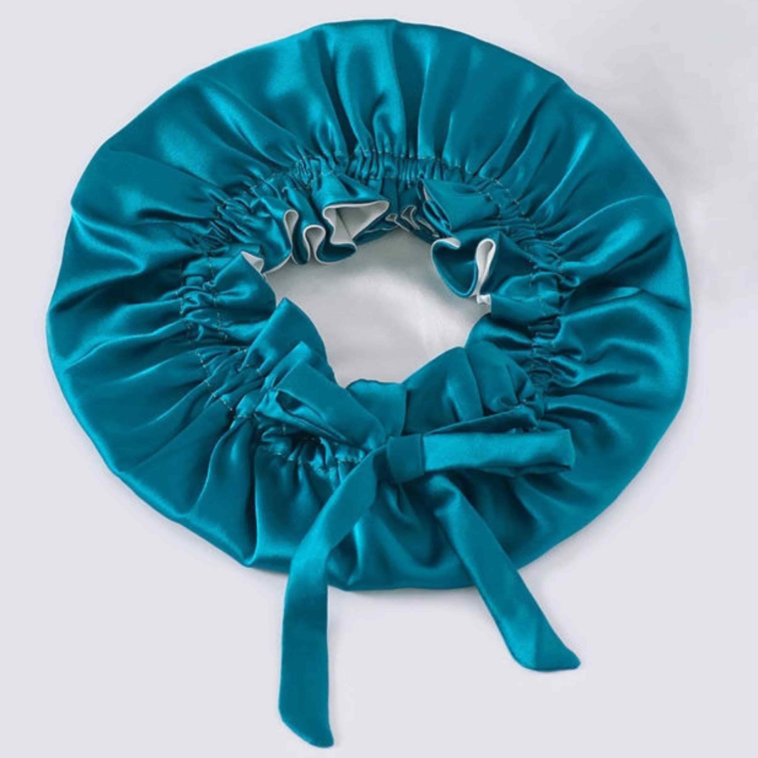 LusciousSilk-SilkBonnetAustralia-AdjustableReversibleSilkBonnetwithTies-EmeraldSnow