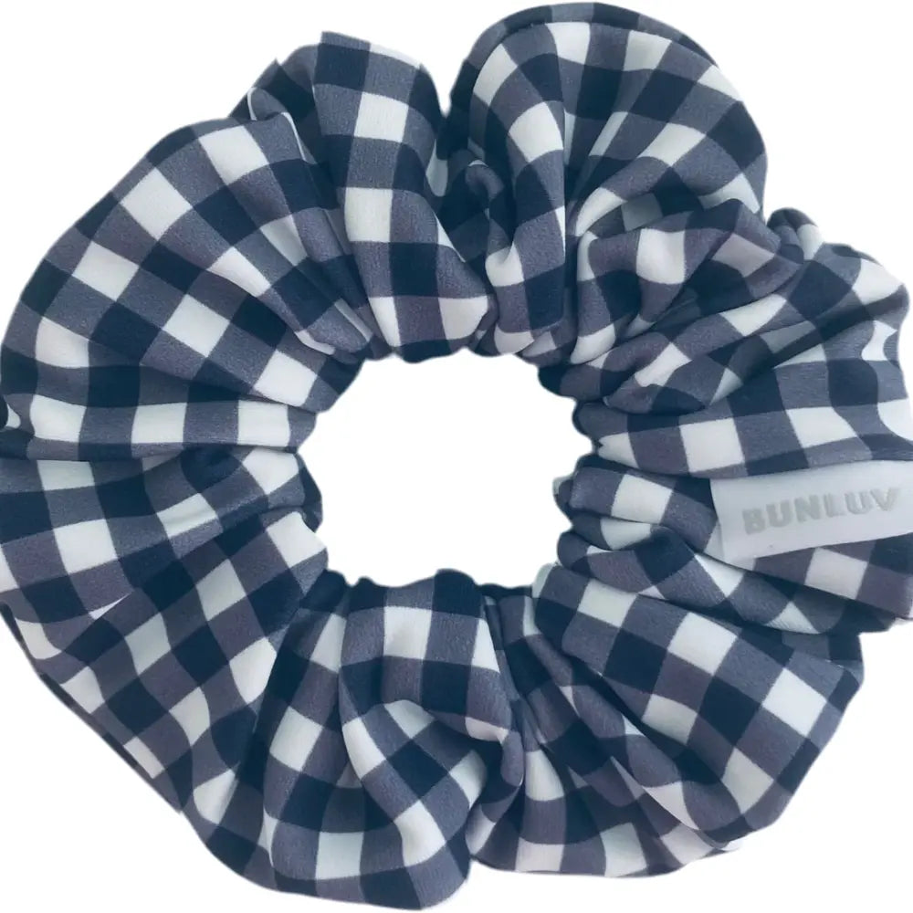 BUNLUV Swim Scrunchie Navy Gingham