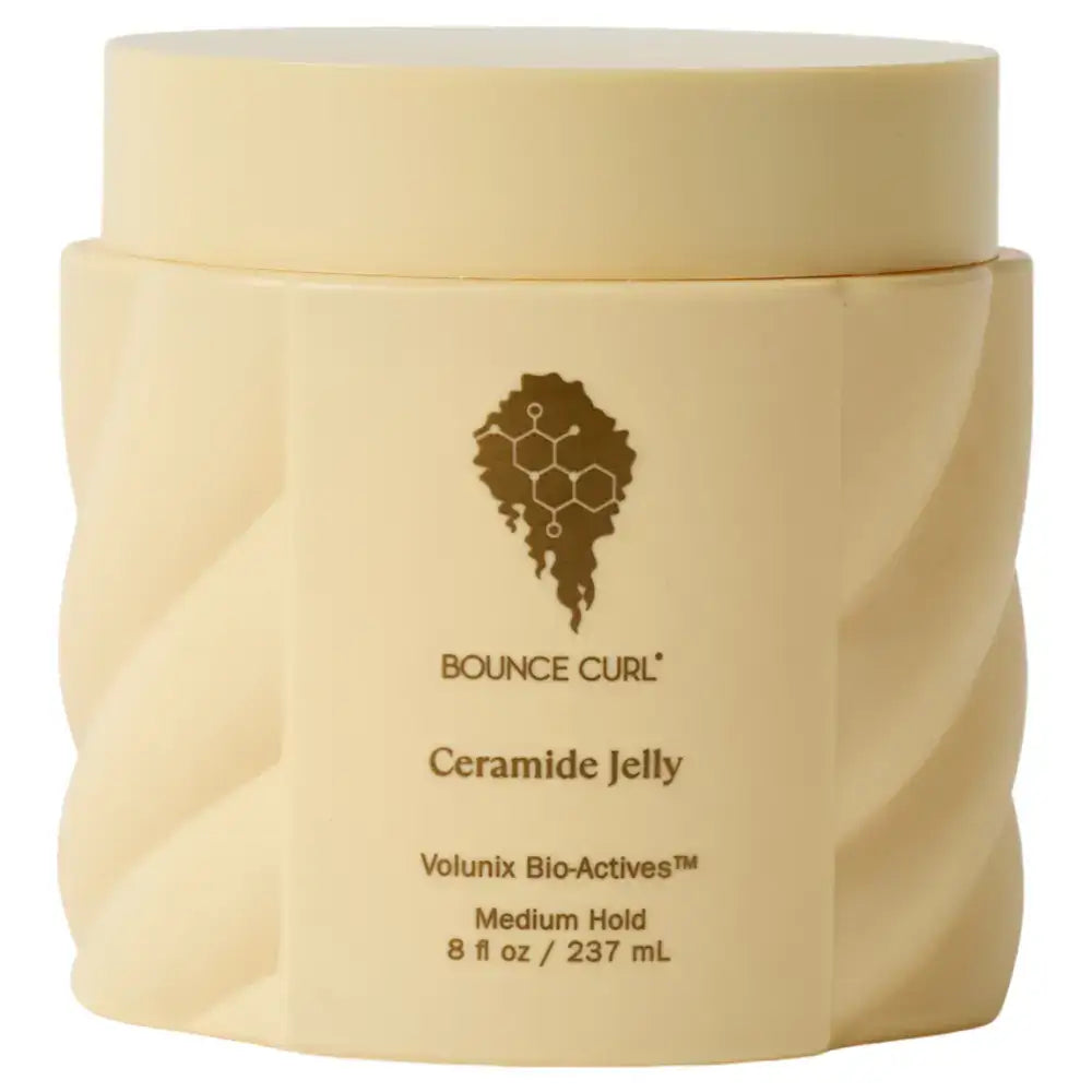Bounce Curl Ceramide Jelly for curly hair, medium hold styling product in 8 fl oz jar