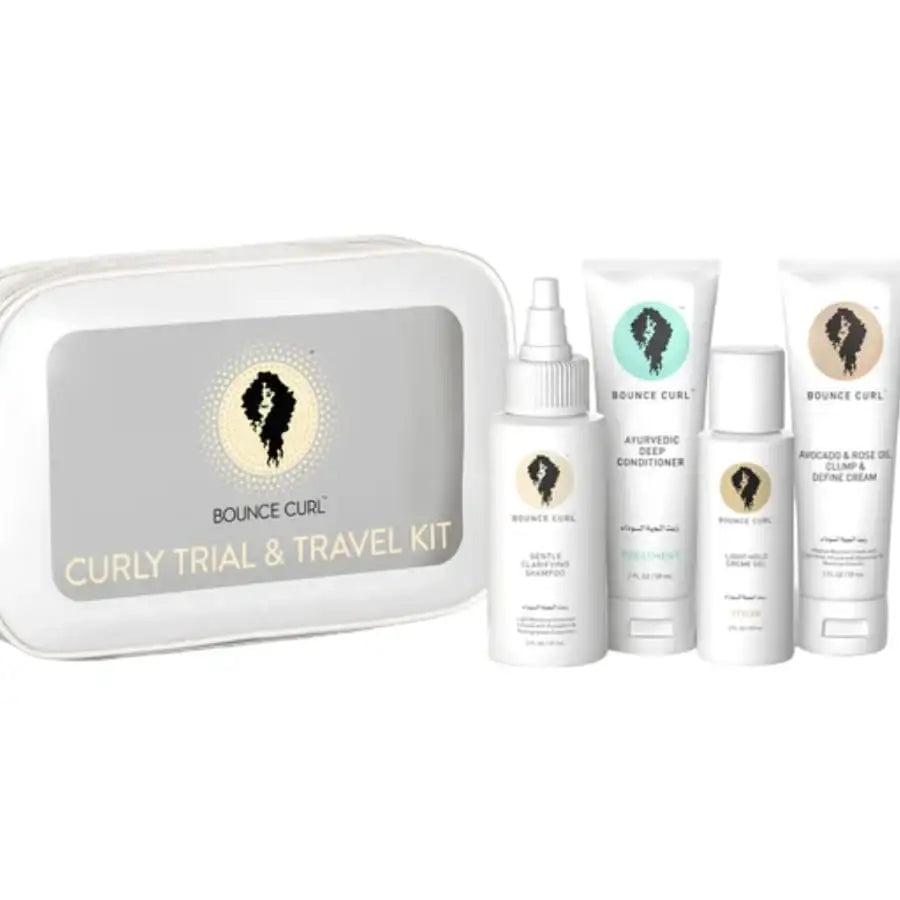 Bounce Curl Curly Trial & Travel Kit with shampoo, conditioner, gel, and cream for curly hair care