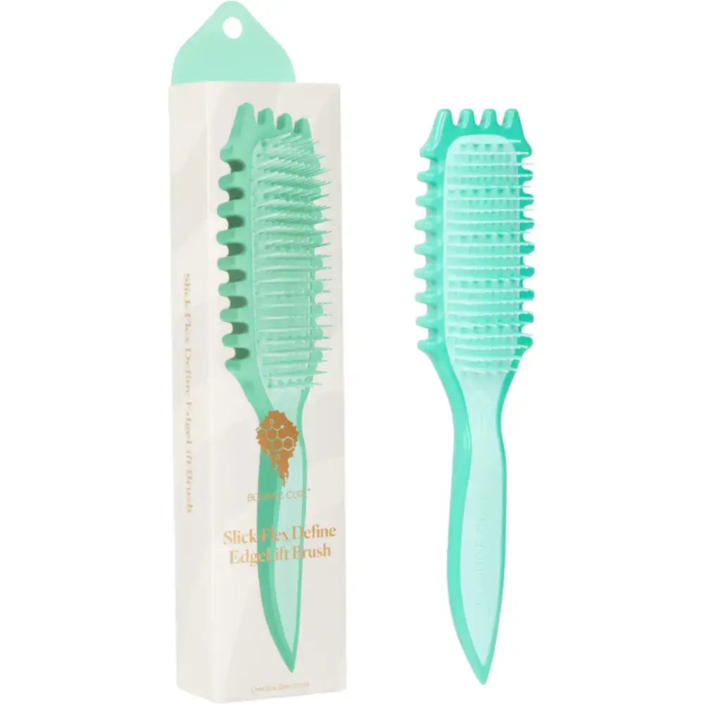 Mint green Bounce Curl Slick Flex Define Edge Lift Brush for curly hair styling and edge control