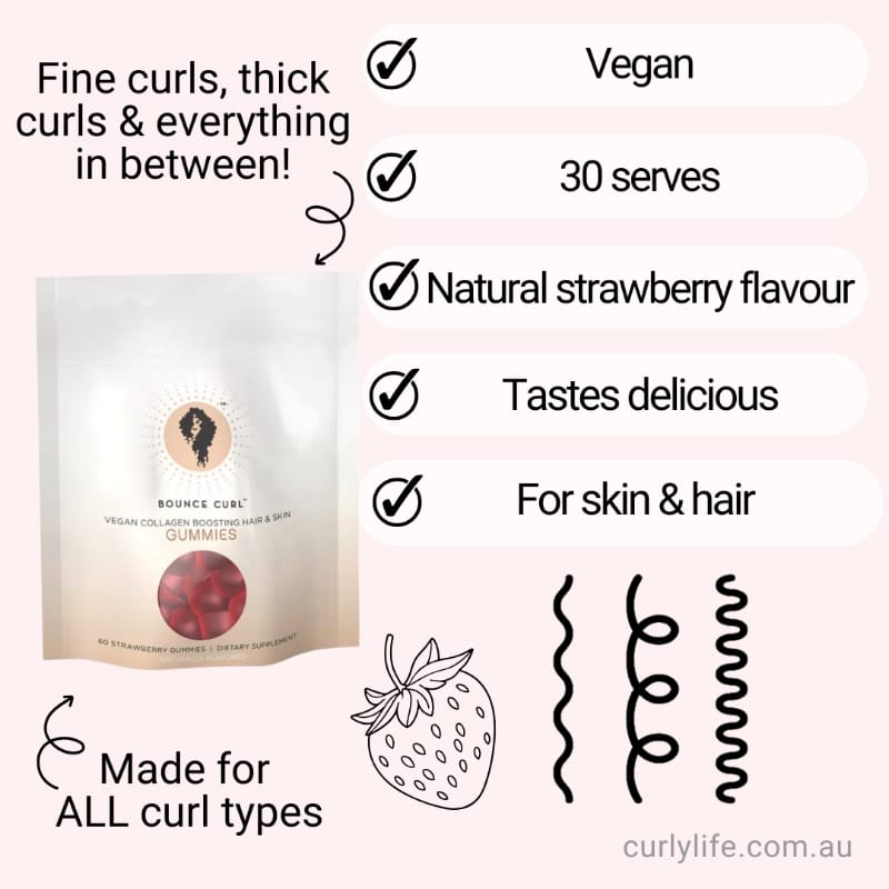 Bounce Curl Vegan Collagen Boosting Hair Skin Gummies