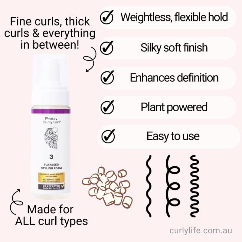 Pretty Curly Girl Flaxseed Styling Foam