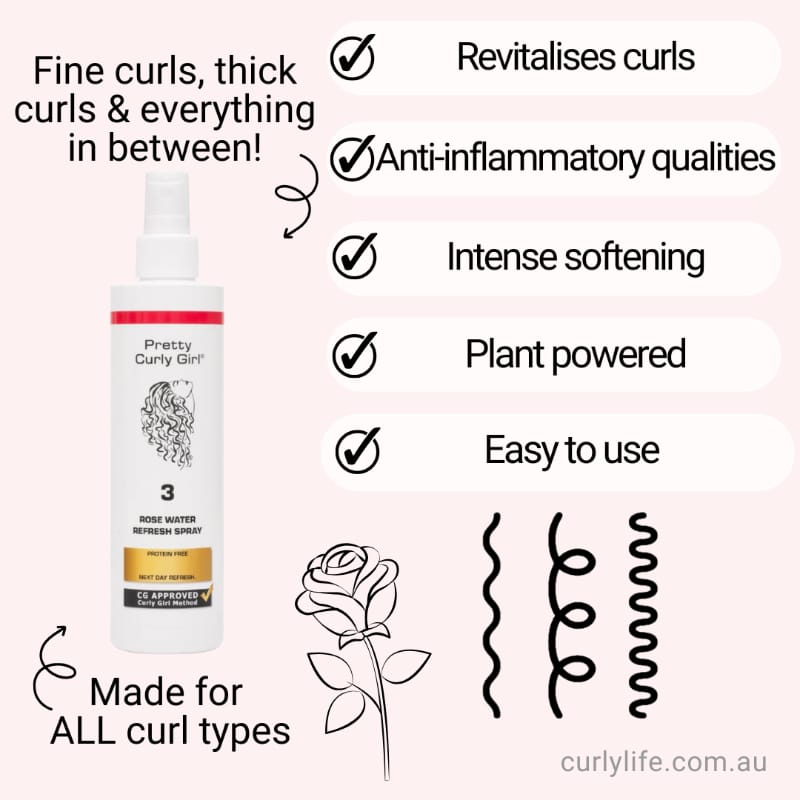 Pretty Curly Girl Rose Water Refresh Spray