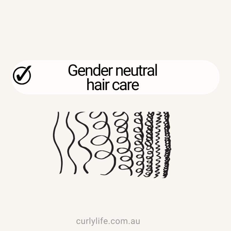 Gender neutral hair care for all curl types, from wavy to coily, perfect for curly hair routines