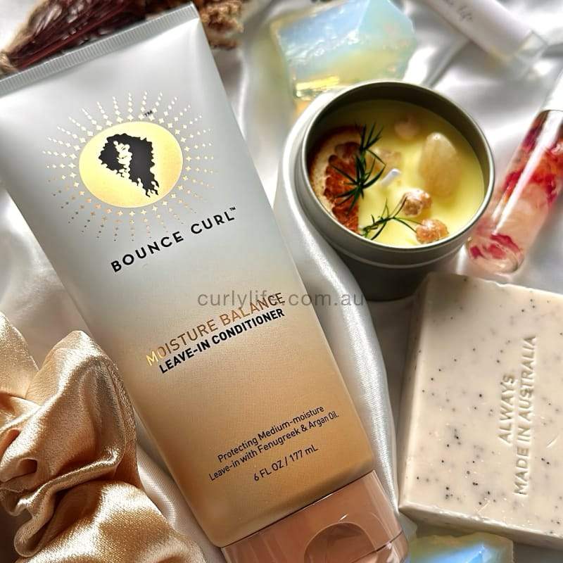 Bounce Curl Moisture Balance Leave-In Conditioner with fenugreek & argan oil, curly hair care essentials