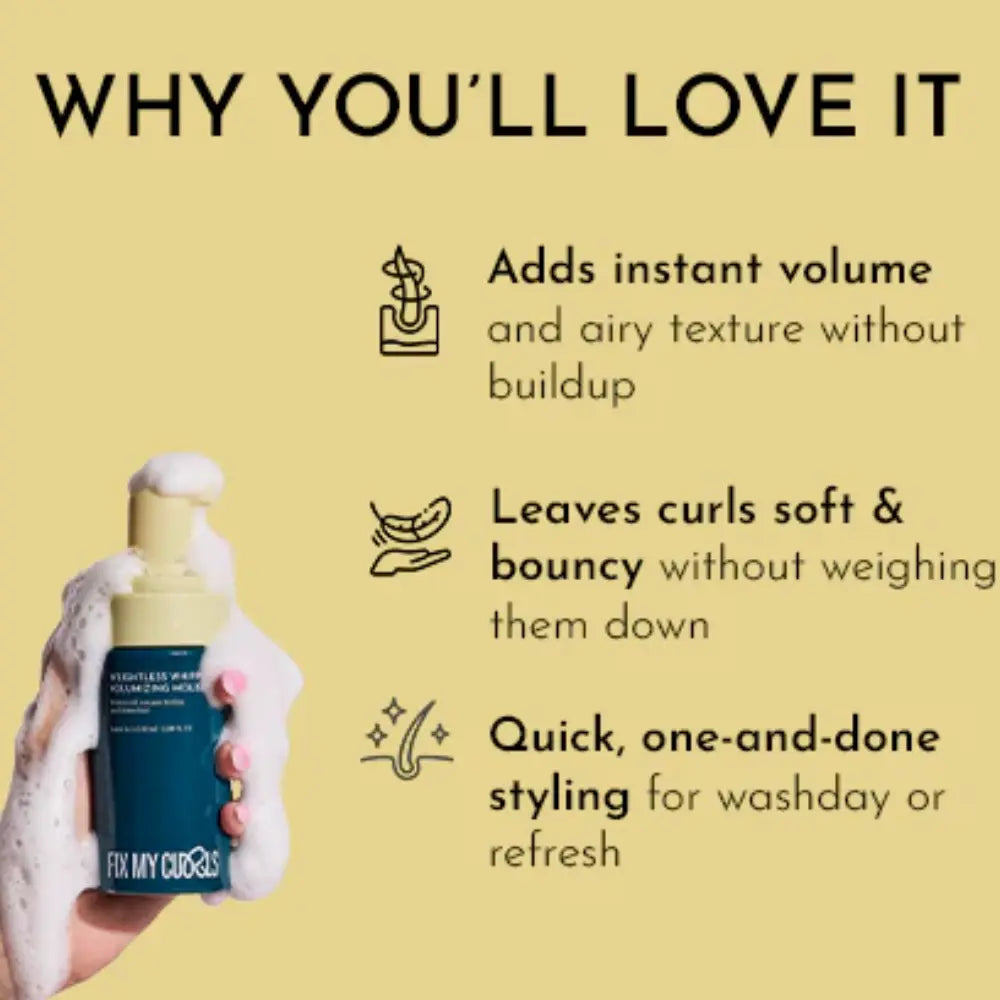 Fix My Curls Weightless Whip Volumizing Mousse