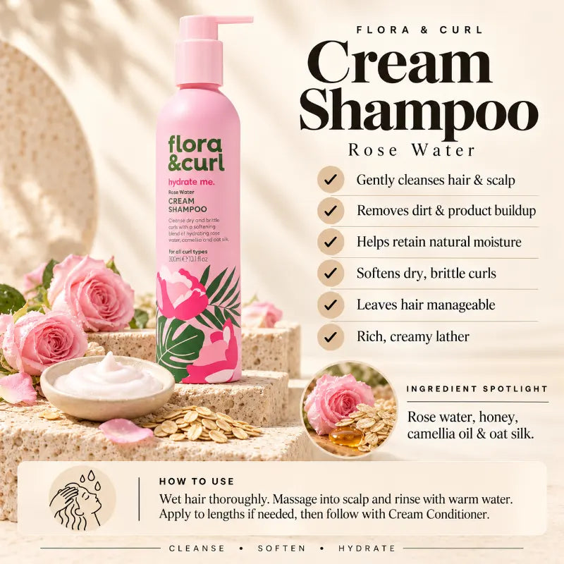 Flora & Curl Rose Water Cream Shampoo