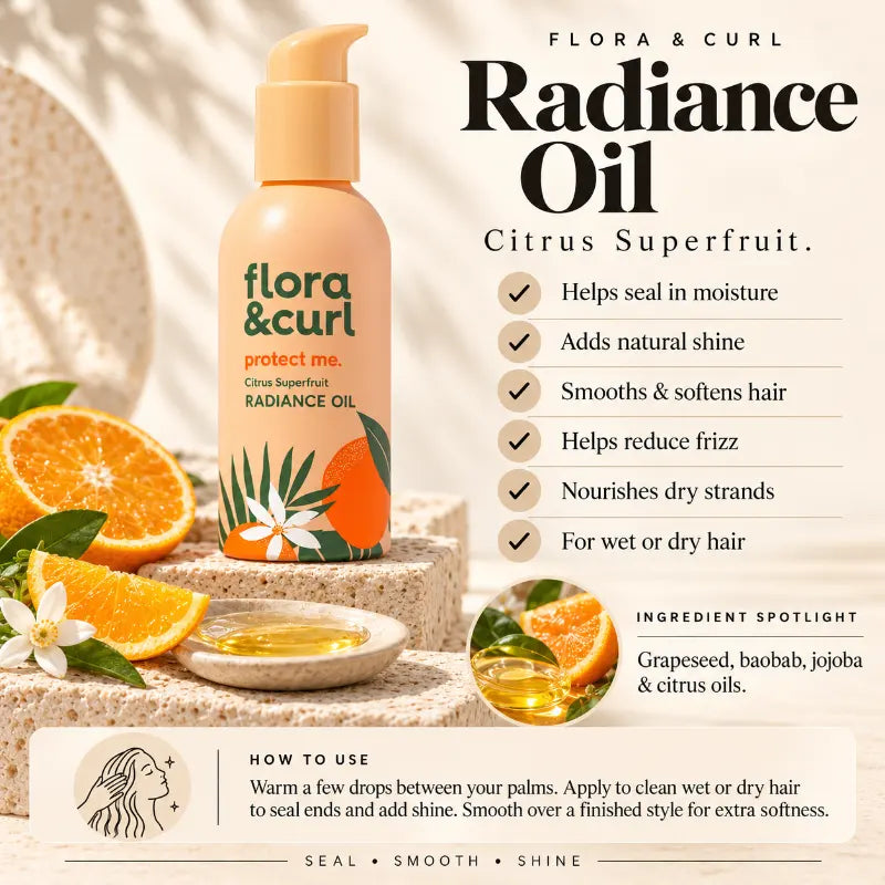 Flora & Curl Citrus Bloom Superfruit Hair Oil