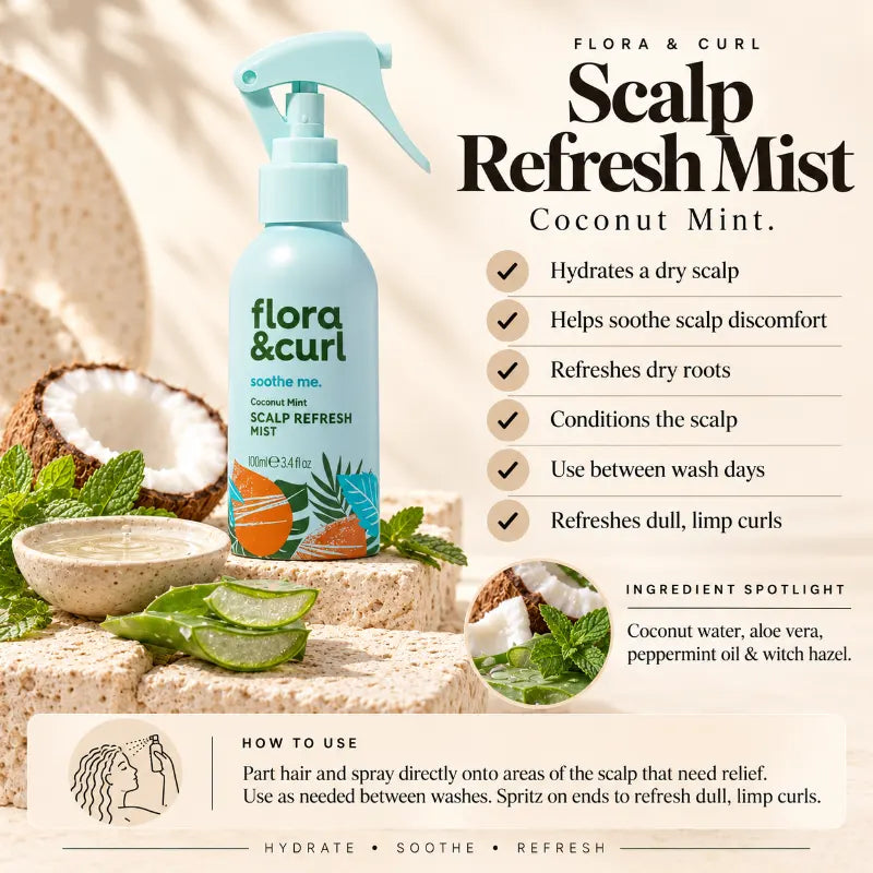 Flora & Curl Coconut Mint Scalp Refresh Mist