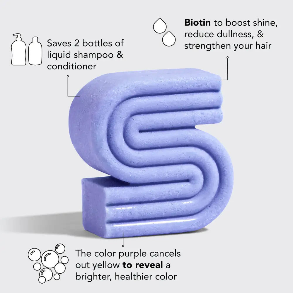 Kitsch Purple Toning Shampoo Bar for Color Treated Grey Hair