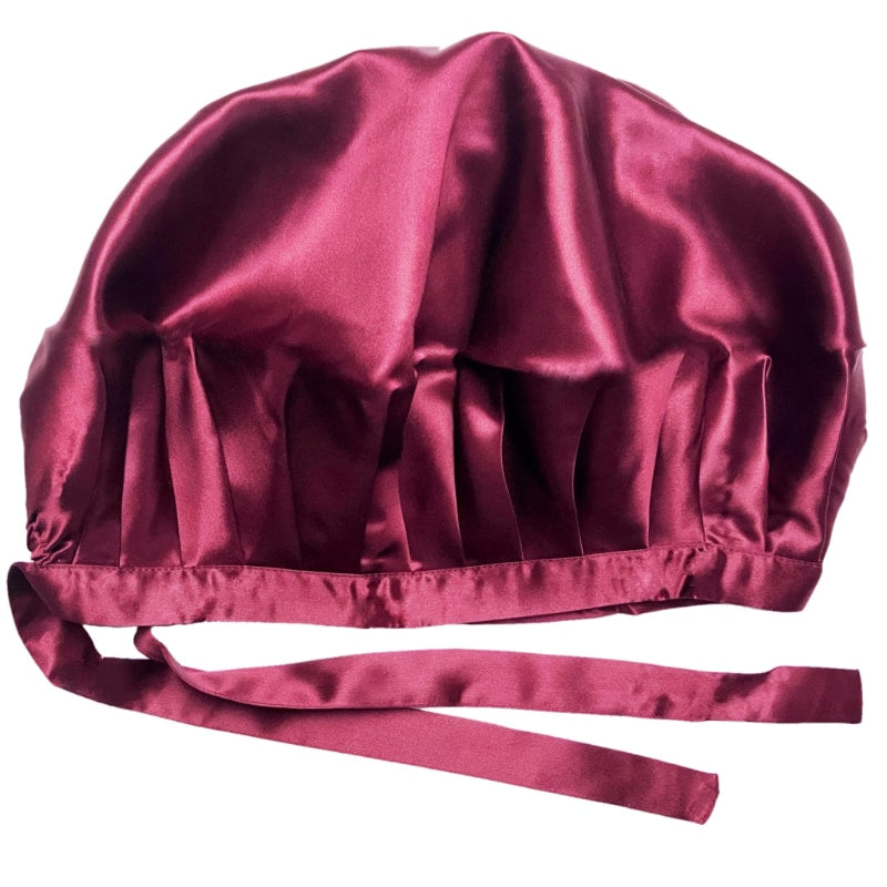 Wine 22 Momme Mulberry Silk Adjustable Bonnet