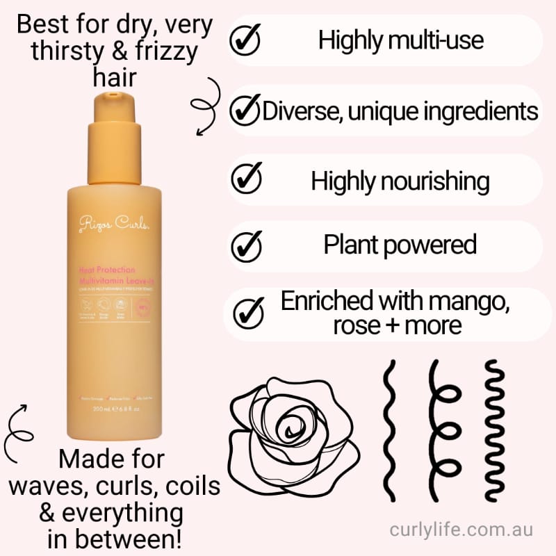 Rizos Curls Heat Protection Multivitamin Leave-In
