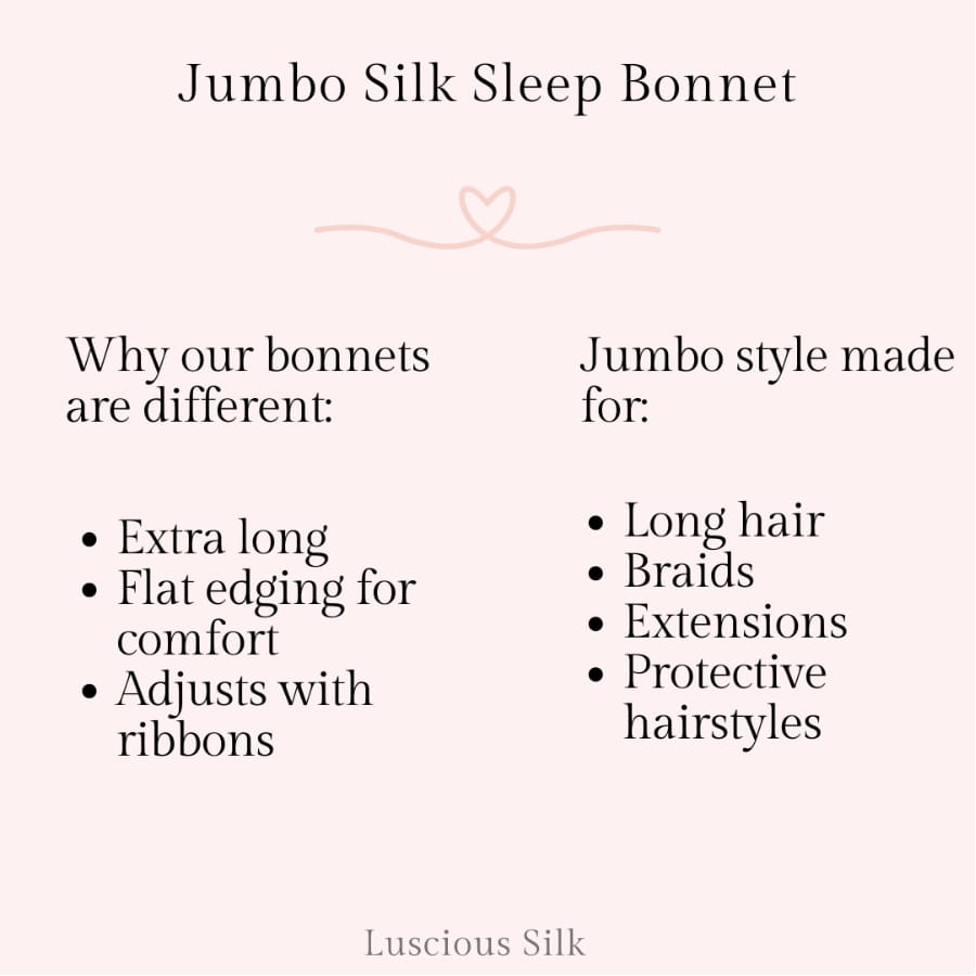 22 Momme Silk Long Bonnet: Blush (Jumbo)