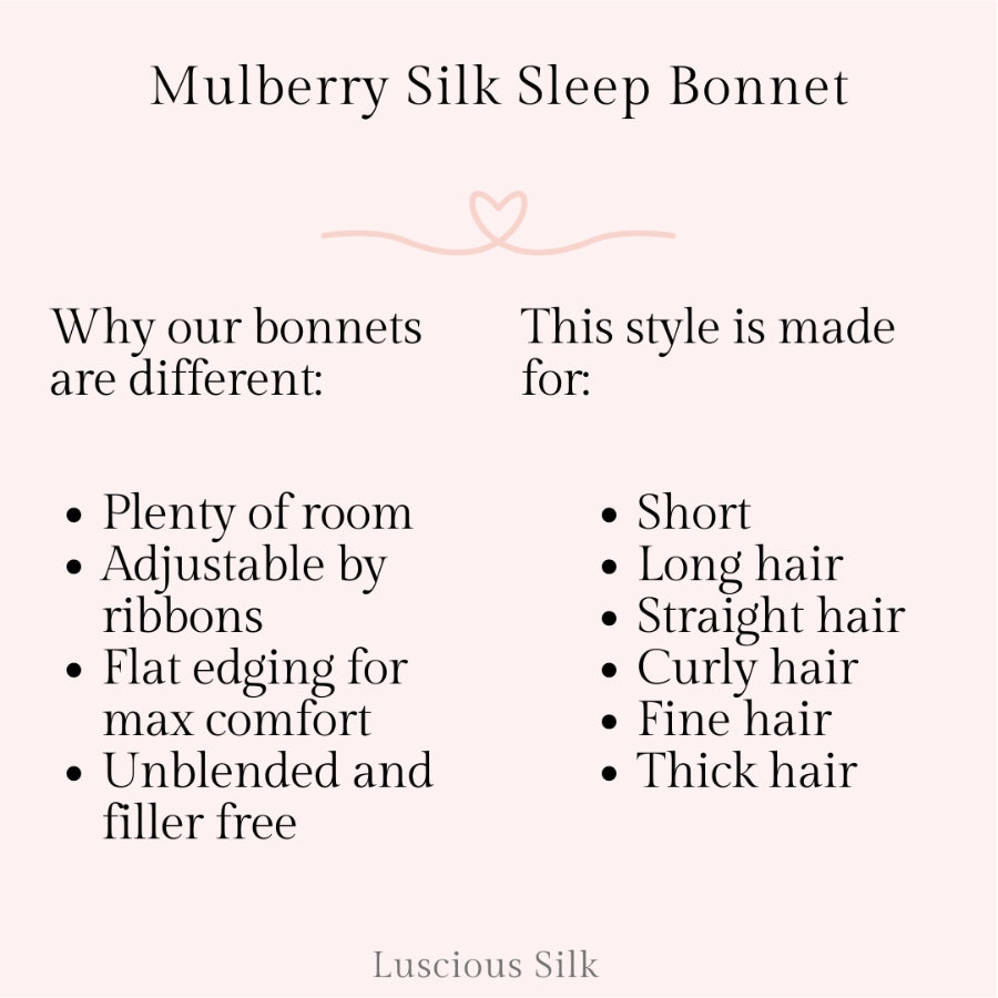 Rose Marble Mulberry Silk Adjustable Bonnet