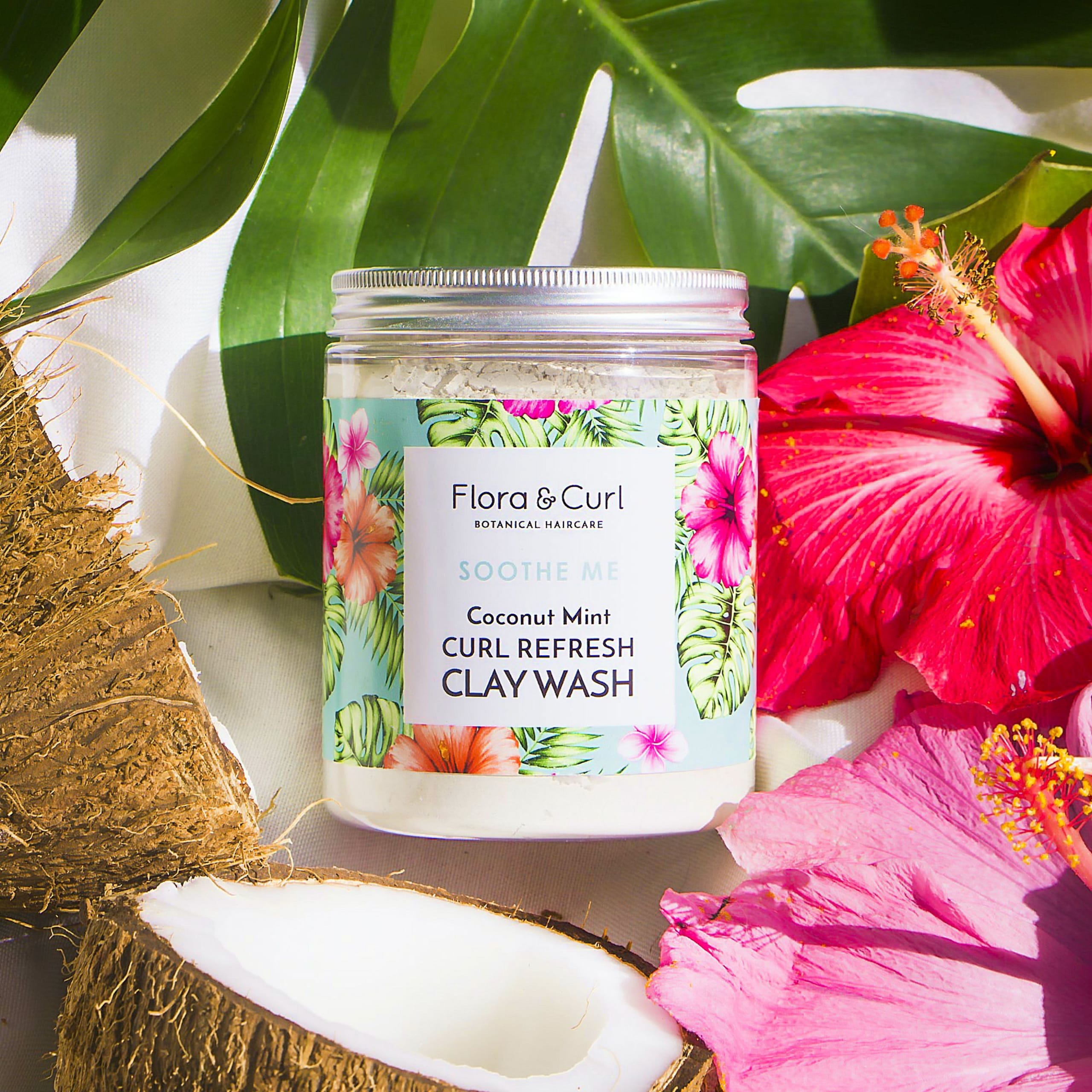 Flora & Curl Coconut Mint Curl Refresh Clay Wash