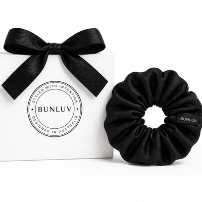 BUNLUV Mulberry Silk Scrunchie Black