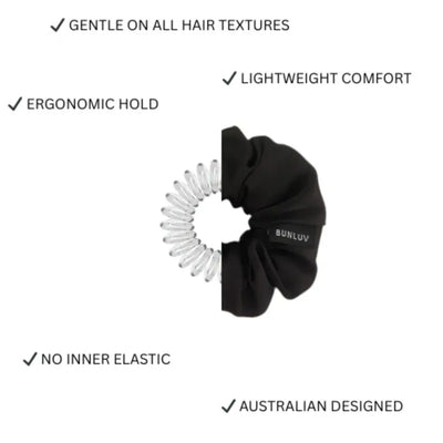 BUNLUV Mulberry Silk Scrunchie Black