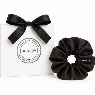 BUNLUV Mulberry Silk Scrunchie Dark Chocolate