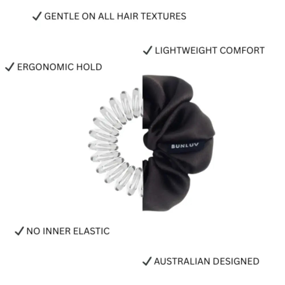 BUNLUV Mulberry Silk Scrunchie Dark Chocolate