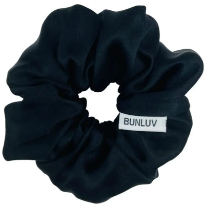 BUNLUV Satin Scrunchie Black