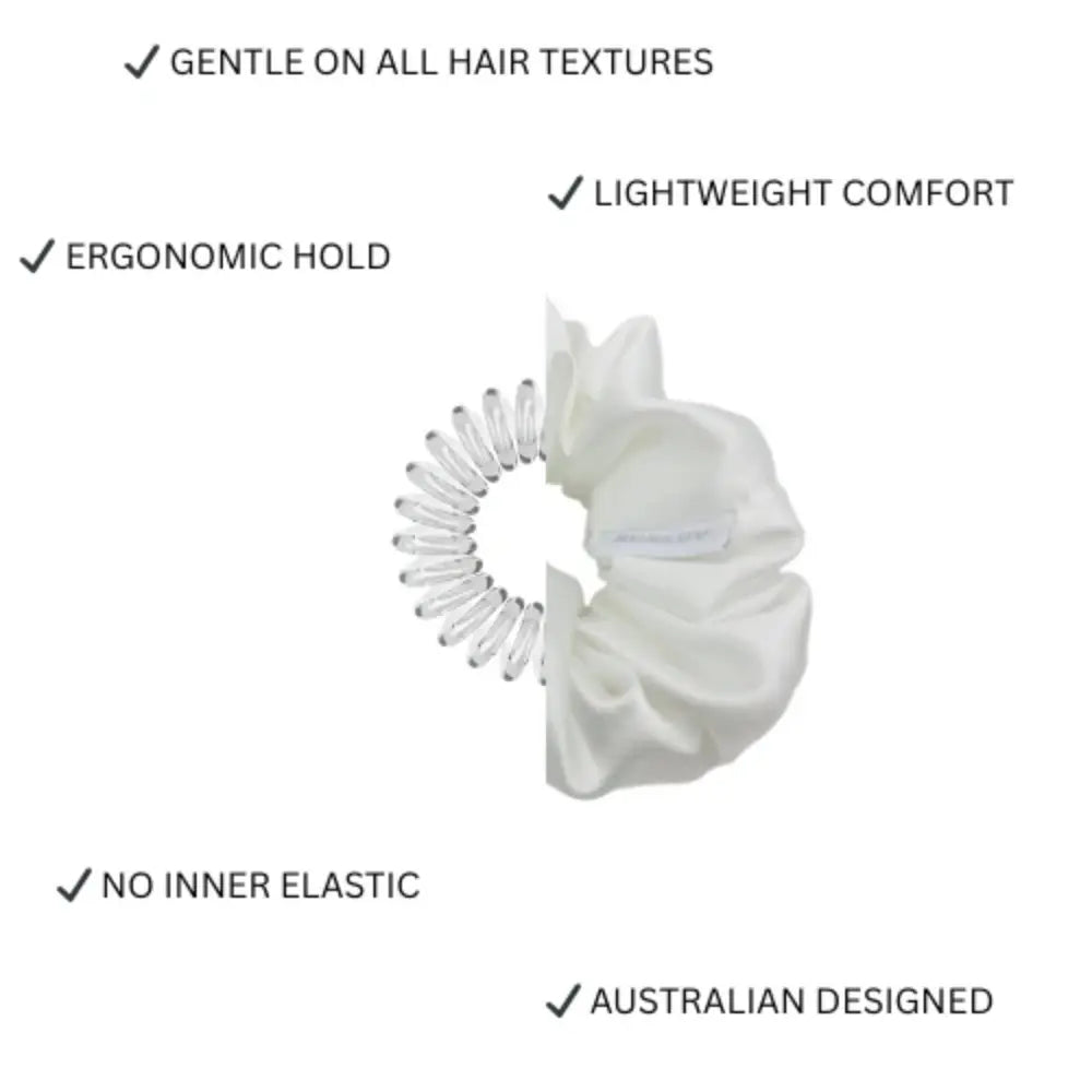 BUNLUV Satin Scrunchie White