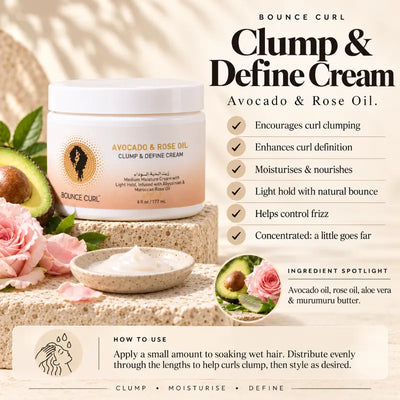Bounce Curl Avocado & Rose Oil Clump and Define Cream