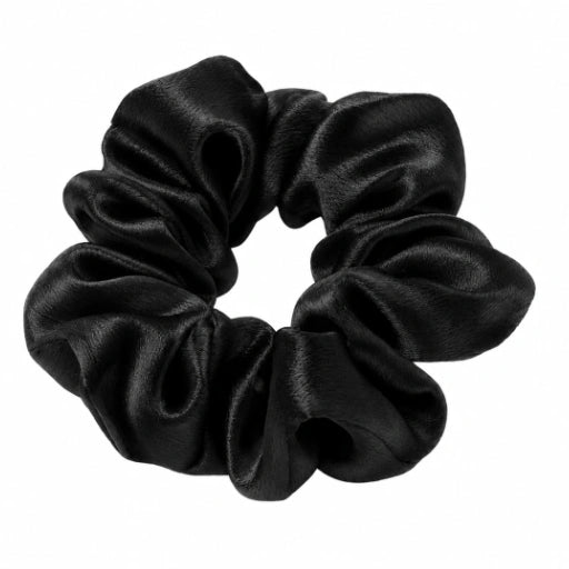 Crepe Satin Scrunchie: Noir