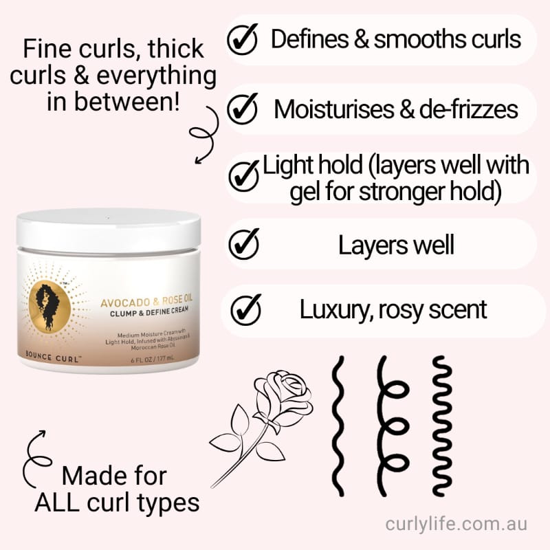 Bounce Curl Avocado Rose Oil Clump and Define Cream