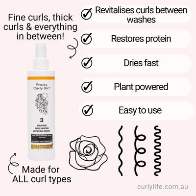 Pretty Curly Girl Protein Rose Water Refresh Spray