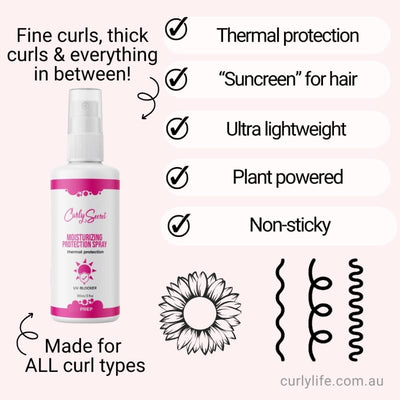 Curly Secret Moisturizing Protection Spray - UV-Blocker for Heat Chlorine Sunshine Curls
