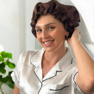 Espresso Noir Vegan Silk Bonnet