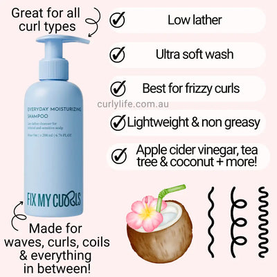Fix My Curls Everyday Moisturizing Shampoo (Low-Lather)