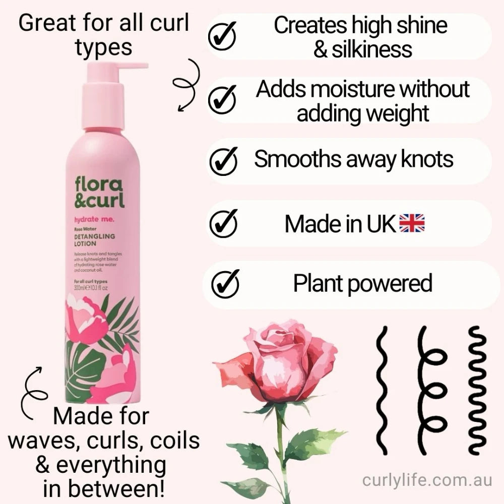 Flora & Curl Rose Water Detangling Leave-In Lotion