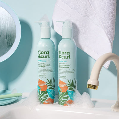Flora & Curl Coconut Mint Curl Shampoo + Conditioner Duo