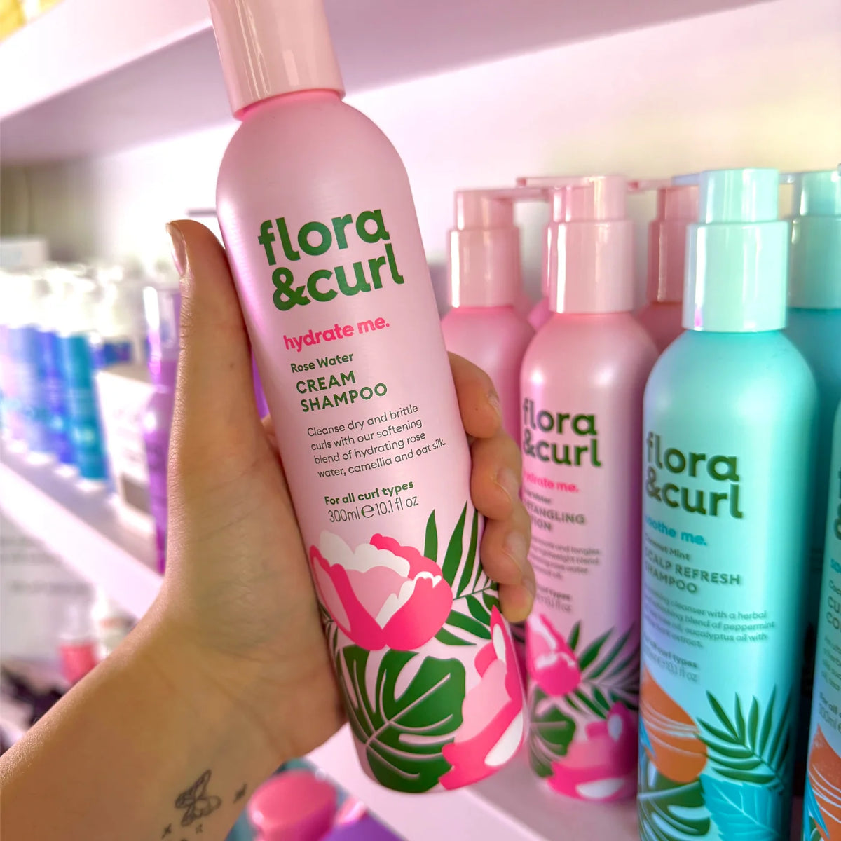 Flora & Curl Rose Water Shampoo + Conditioner Duo
