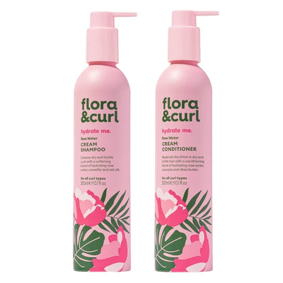 Flora & Curl Rose Water Shampoo + Conditioner Duo