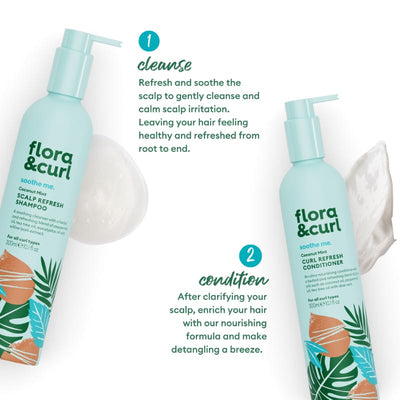 Flora & Curl Coconut Mint Curl Shampoo + Conditioner Duo