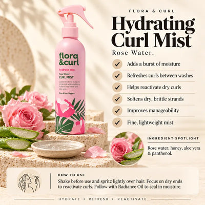 Flora & Curl Rose Water Hydrating Hair Mist