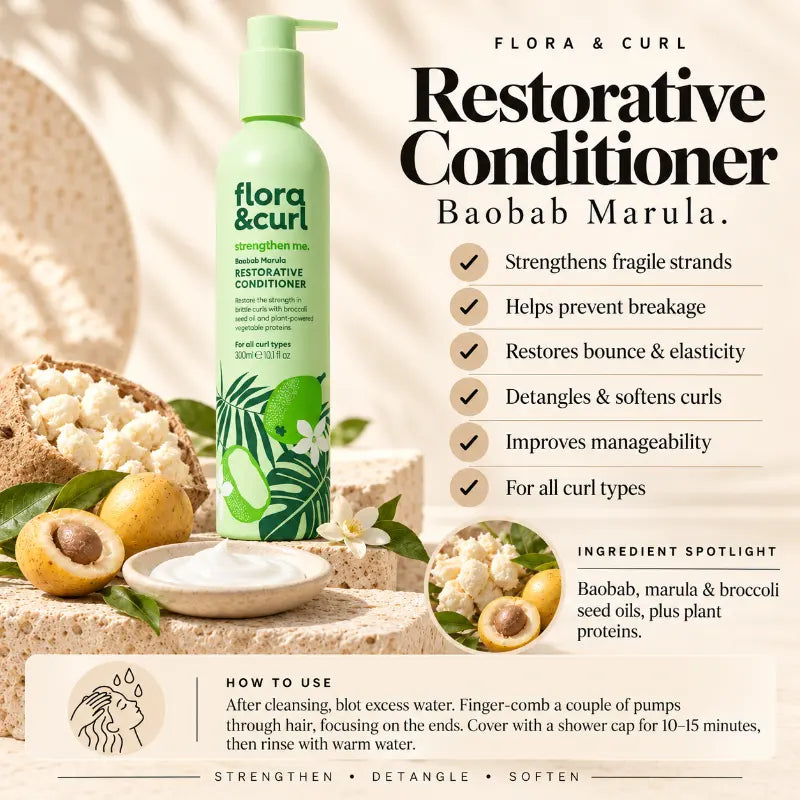 Flora & Curl Baobab Marula Restorative Conditioner
