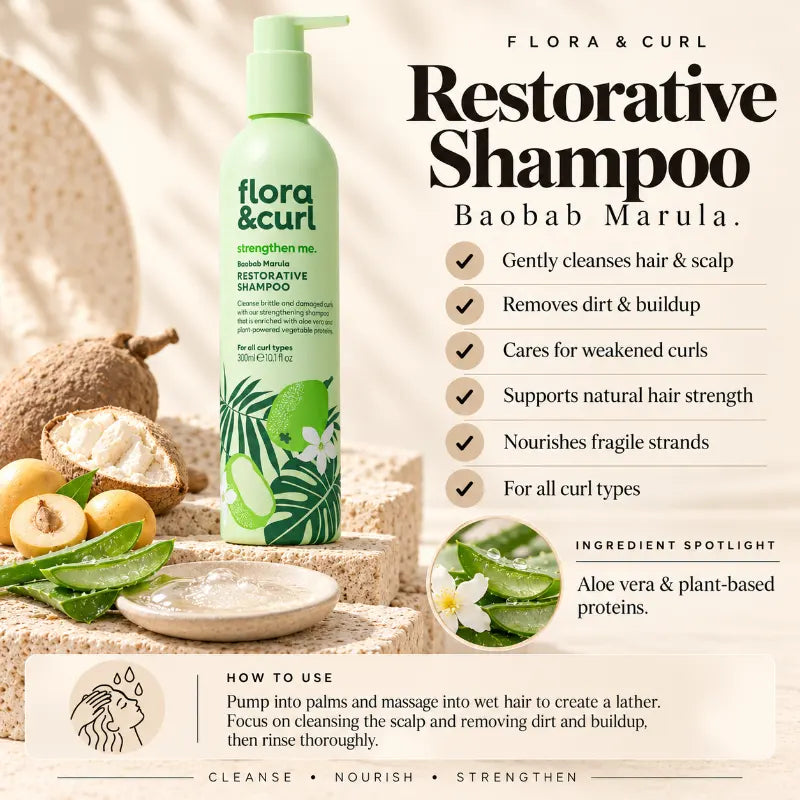 Flora & Curl Baobab Marula Restorative Shampoo