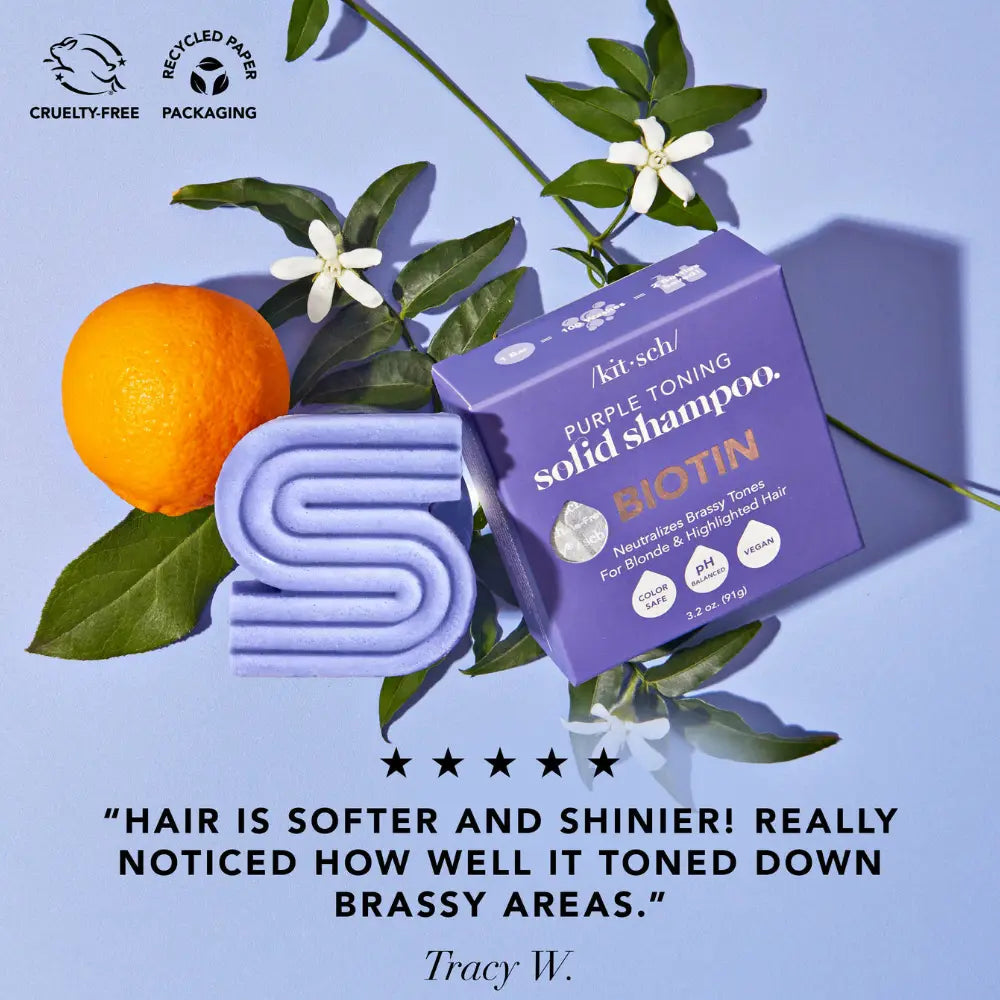 Kitsch Purple Toning Shampoo Bar for Color Treated Grey Hair