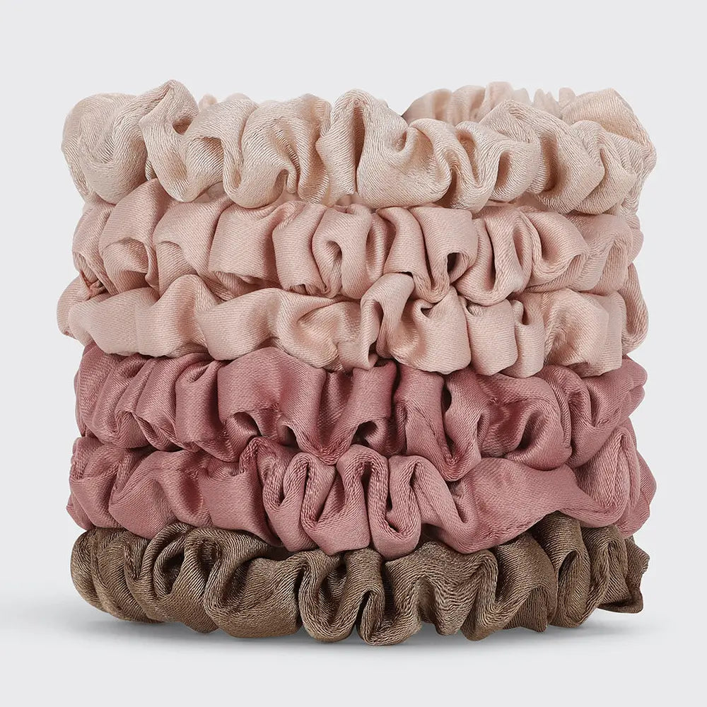 Kitsch Ultra Petite Satin Scrunchies Blush
