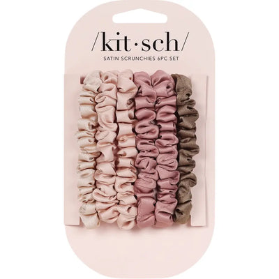 Kitsch Ultra Petite Satin Scrunchies Blush