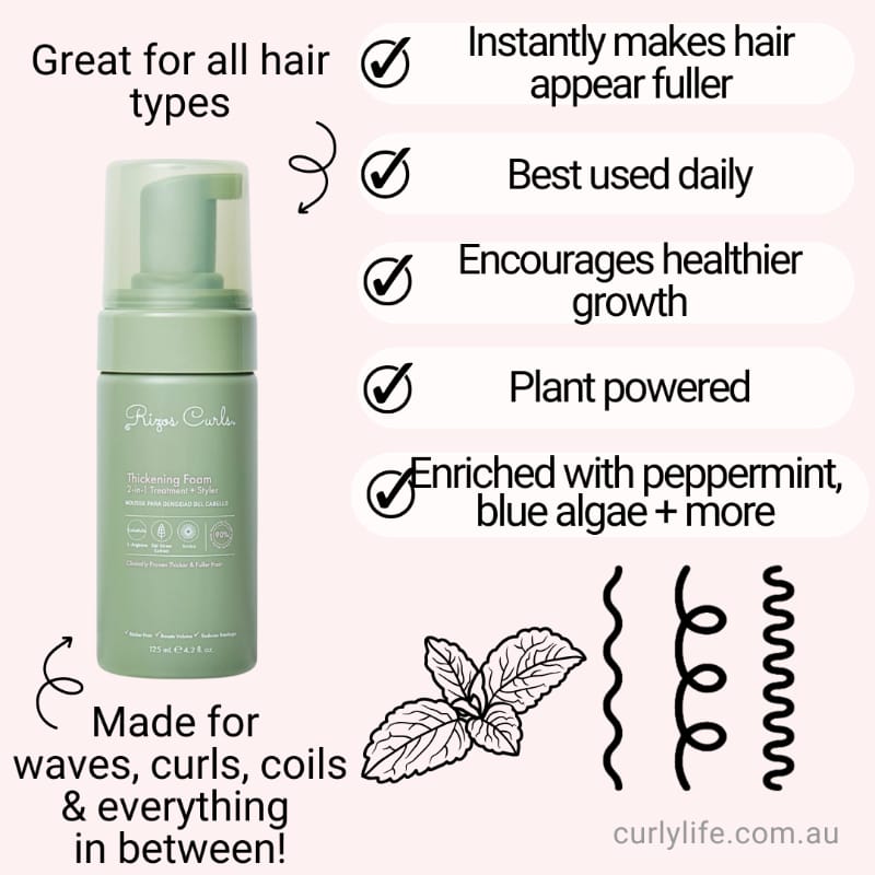 Rizos Curls Thickening Foam: 2-in-1 Treatment + Styler