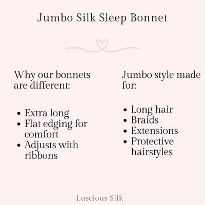 22 Momme Silk Long Bonnet: Blush (Jumbo)