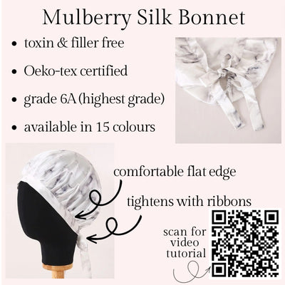 Noir Silk Adjustable Bonnet, Pillowcase & Scrunchie Bundle