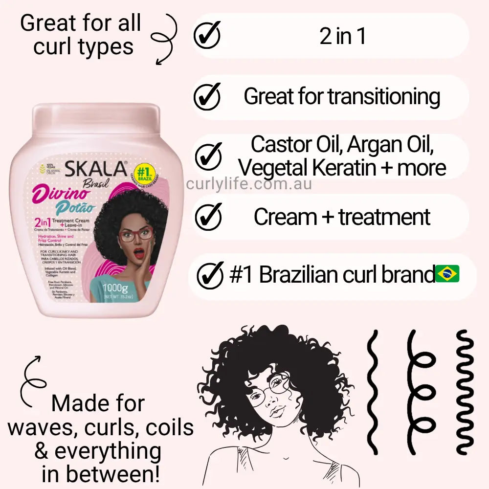 Skala Divine Curl Power 2 in 1 Hair Treatment Cream