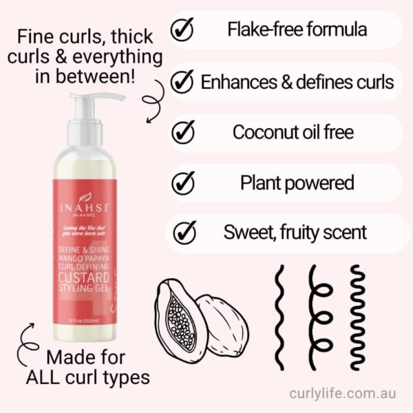 Inahsi Naturals Define & Shine Mango Papaya Curl Defining Custard