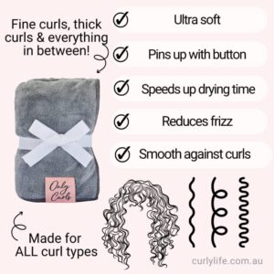Only Curls Microfibre Hair Towel (Grey)